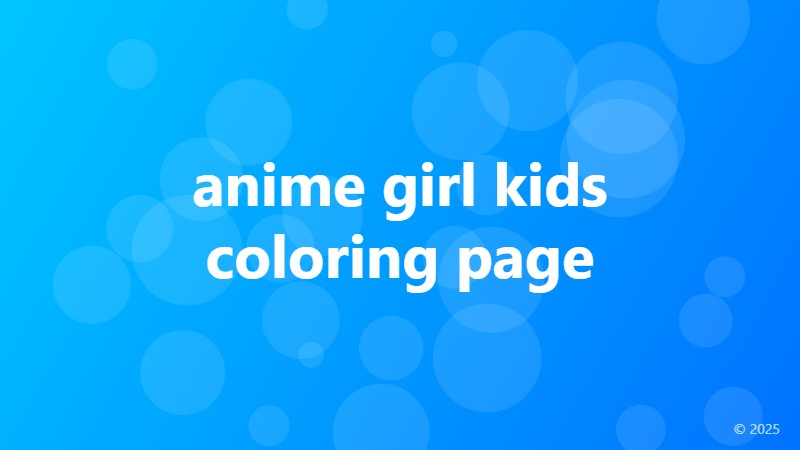 anime girl kids coloring page