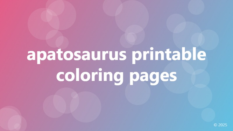 apatosaurus printable coloring pages