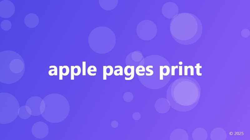 apple pages print