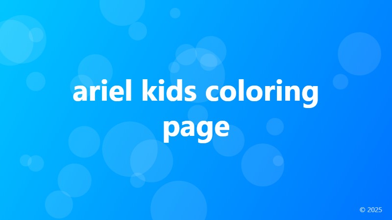 ariel kids coloring page