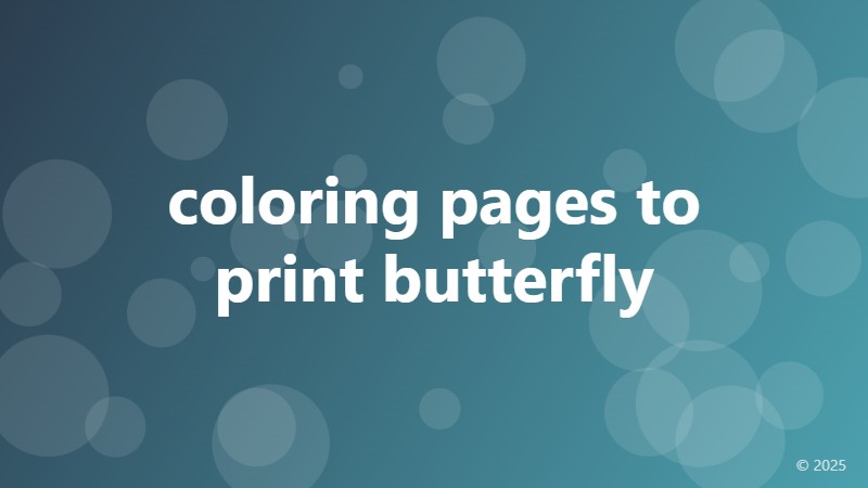 coloring pages to print butterfly