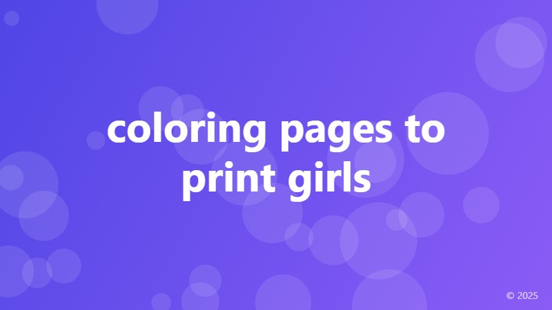 coloring pages to print girls
