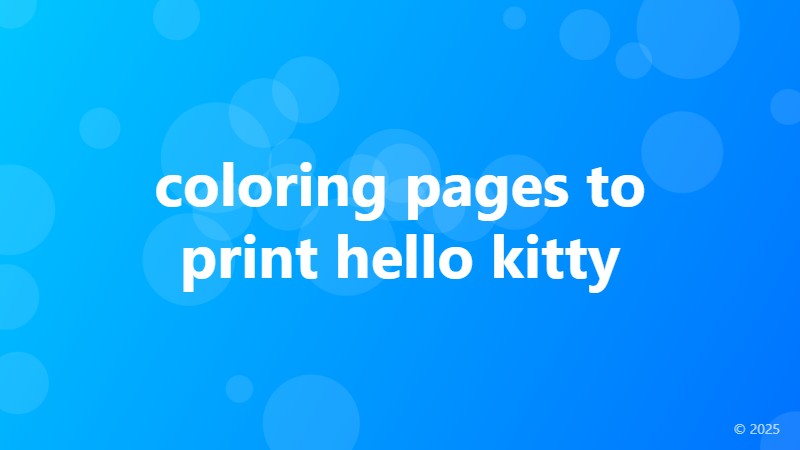 coloring pages to print hello kitty