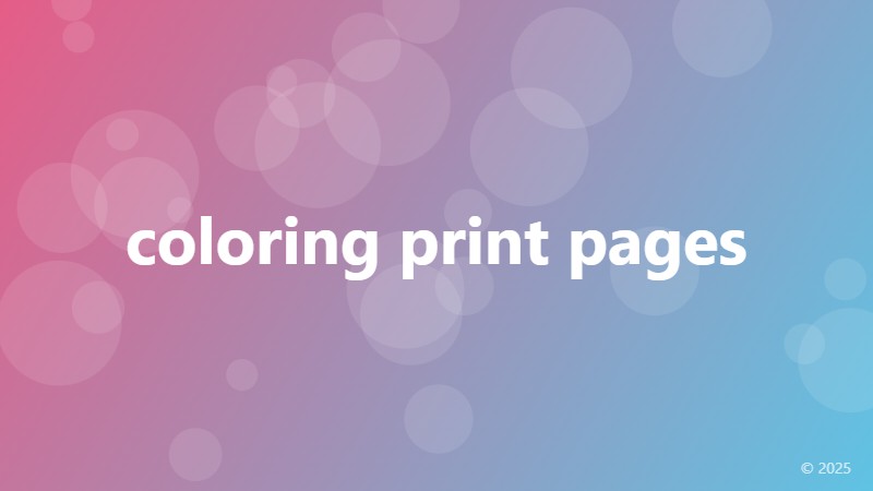 coloring print pages