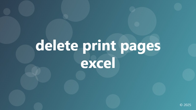 delete print pages excel