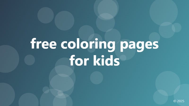 free coloring pages for kids