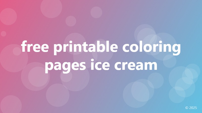 free printable coloring pages ice cream