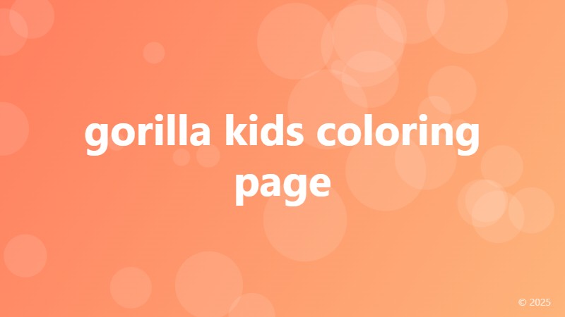 gorilla kids coloring page