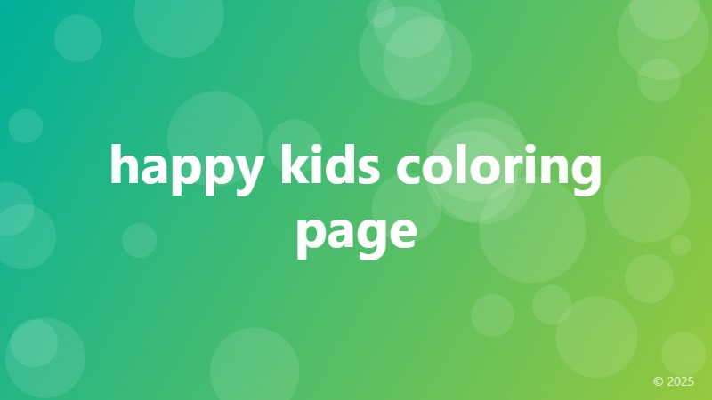 happy kids coloring page