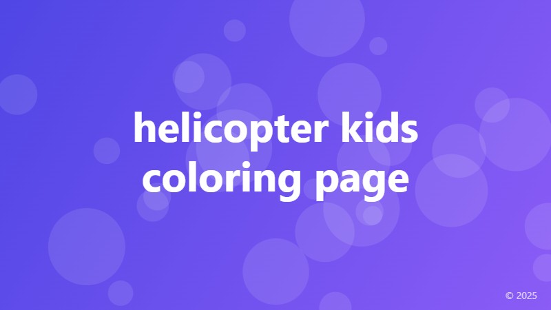 helicopter kids coloring page