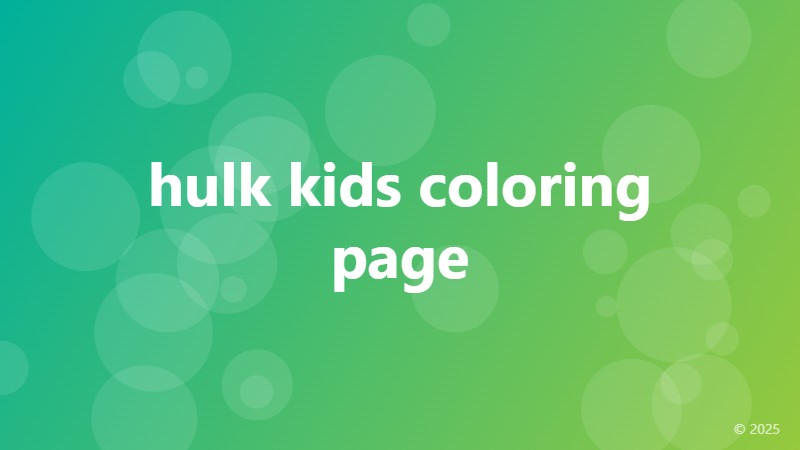 hulk kids coloring page