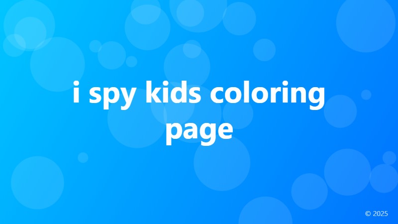 i spy kids coloring page