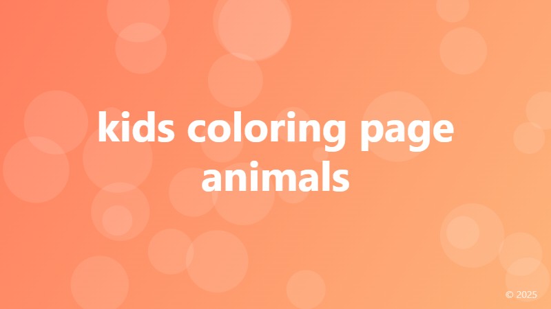 kids coloring page animals