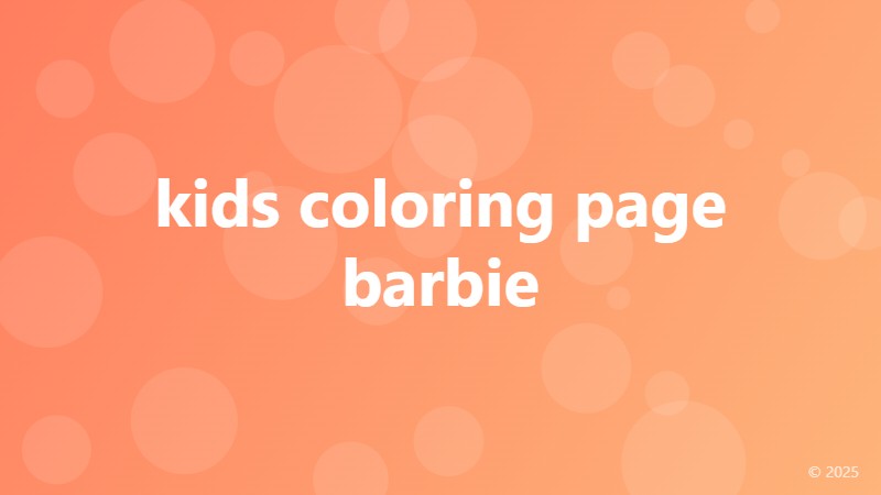 kids coloring page barbie