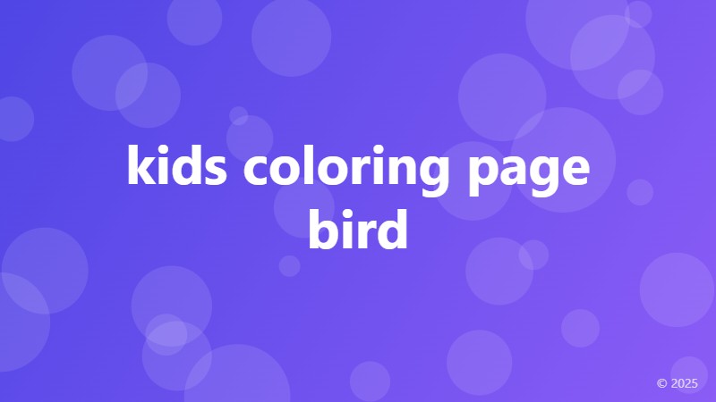 kids coloring page bird