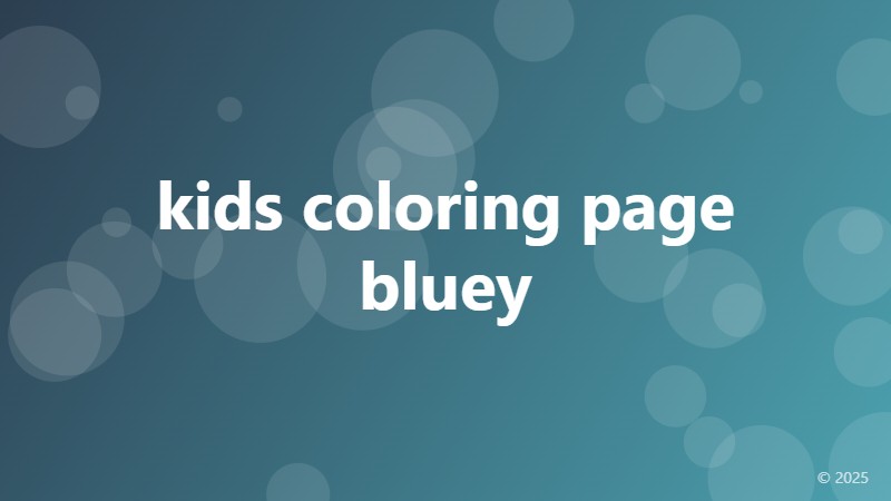 kids coloring page bluey