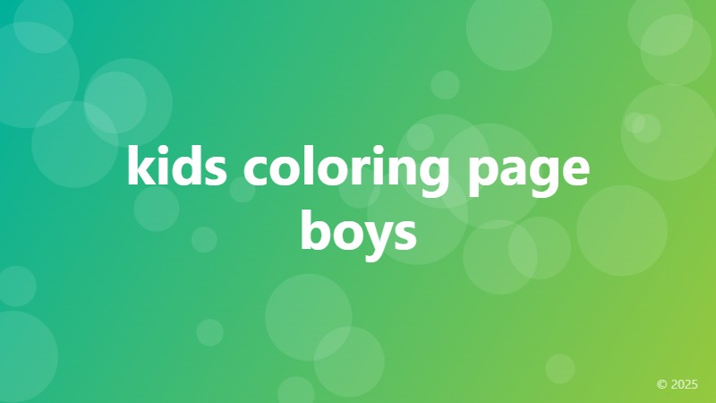 kids coloring page boys