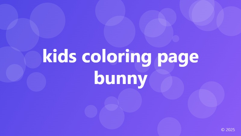 kids coloring page bunny