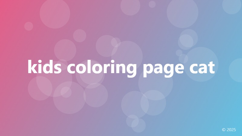 kids coloring page cat