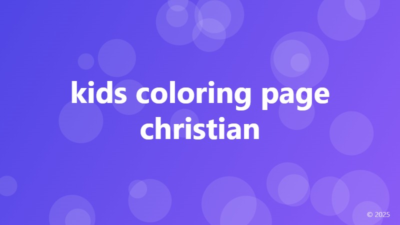 kids coloring page christian