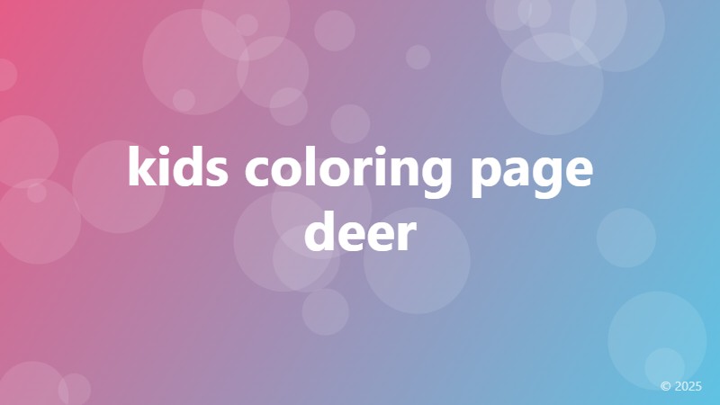 kids coloring page deer
