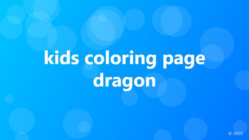 kids coloring page dragon