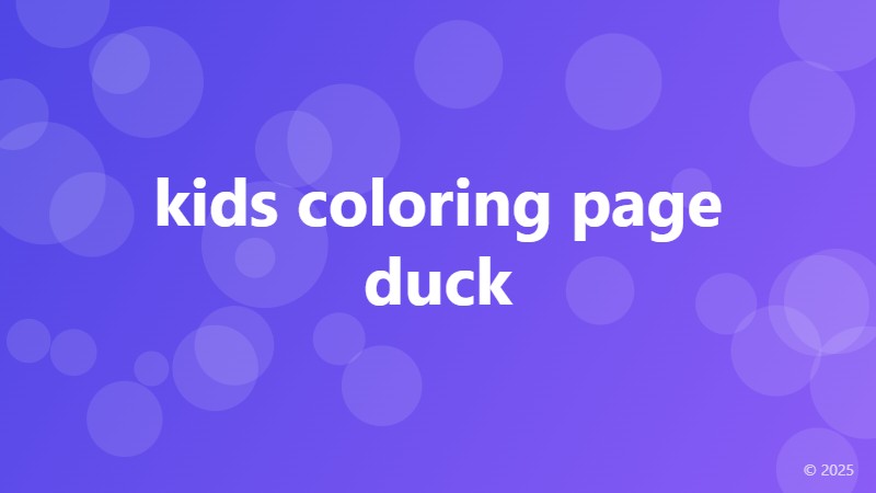kids coloring page duck