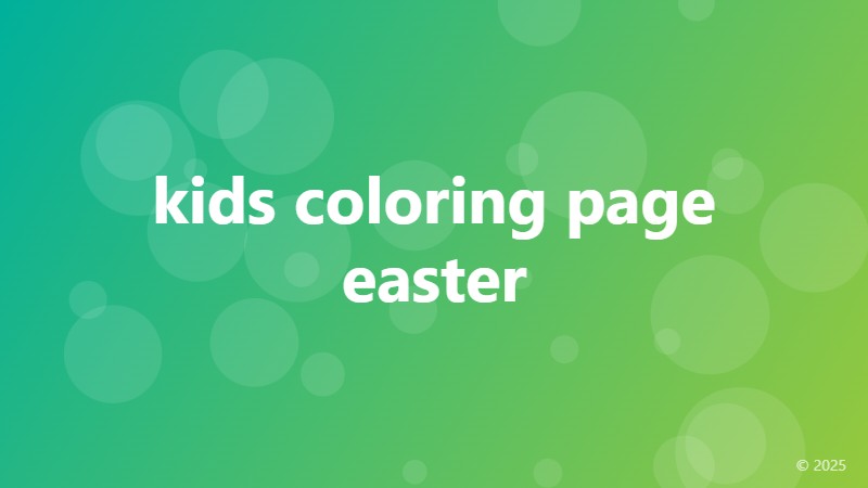 kids coloring page easter