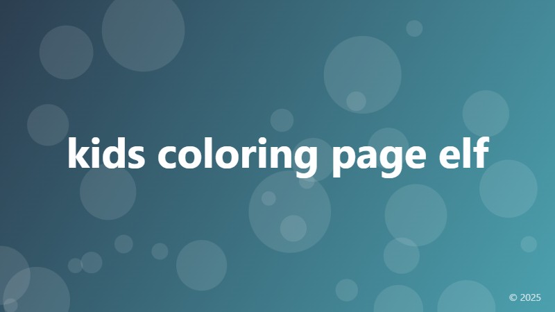 kids coloring page elf