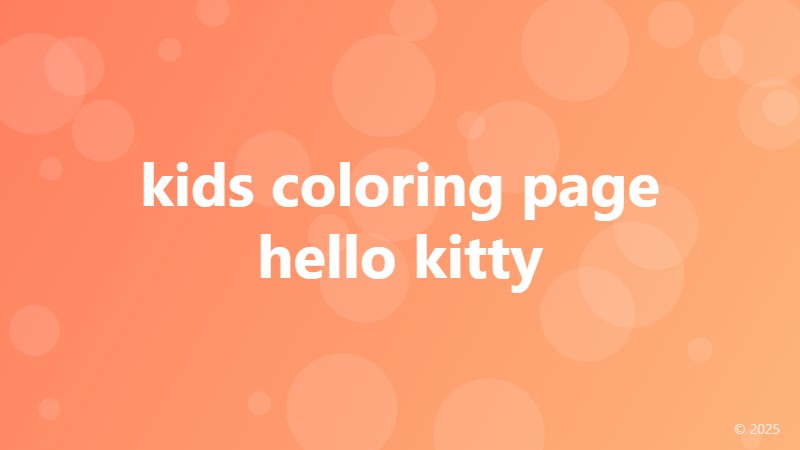 kids coloring page hello kitty
