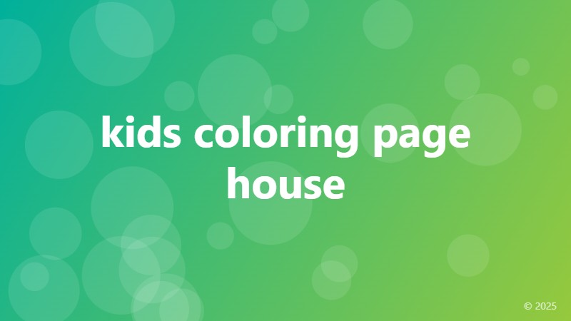 kids coloring page house