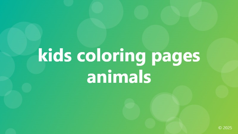 kids coloring pages animals