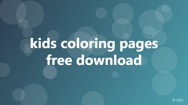 kids coloring pages free download