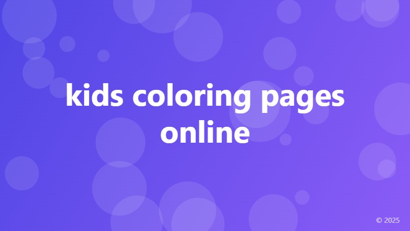 kids coloring pages online