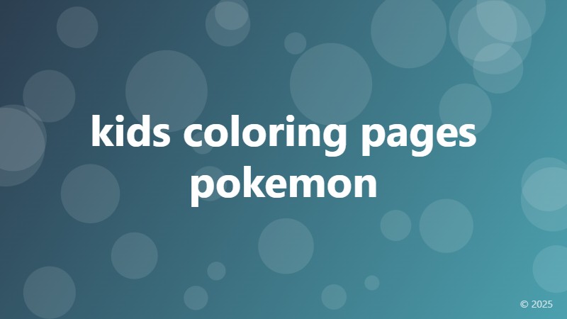kids coloring pages pokemon