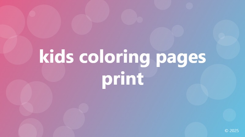 kids coloring pages print