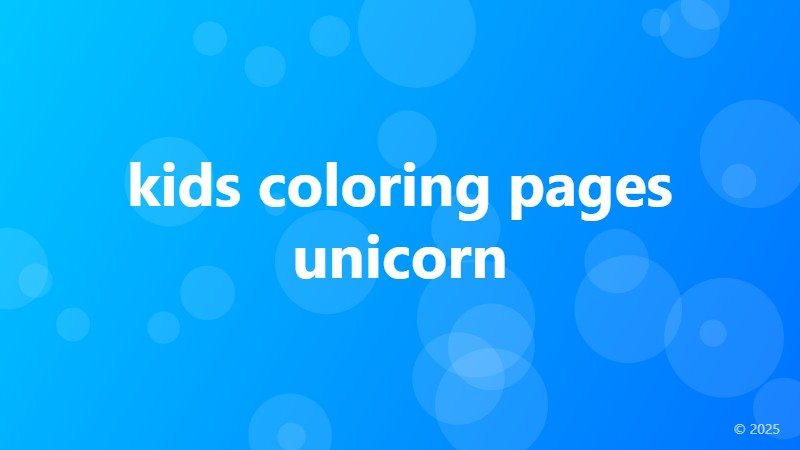 kids coloring pages unicorn
