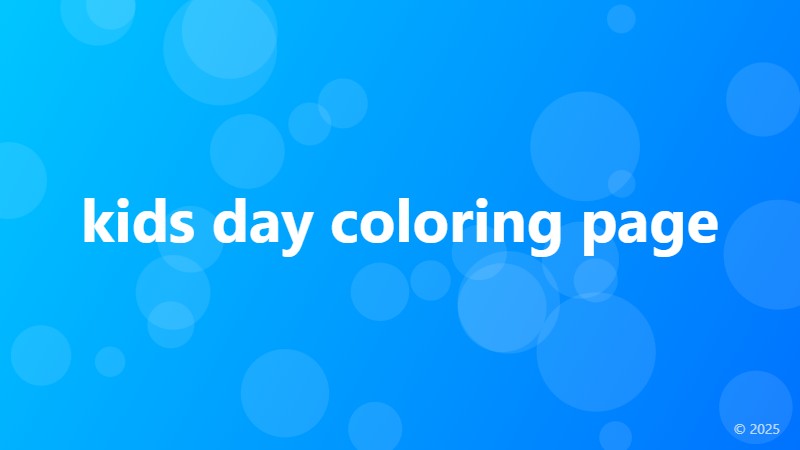 kids day coloring page