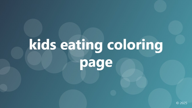 kids eating coloring page