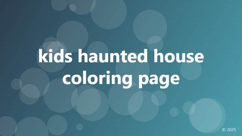 kids haunted house coloring page