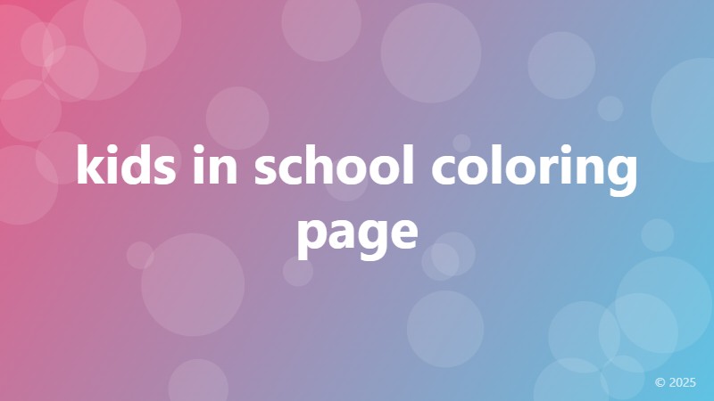 kids in school coloring page