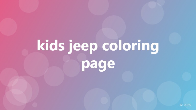 kids jeep coloring page