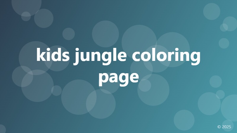 kids jungle coloring page