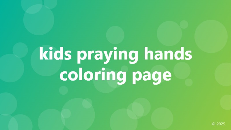 kids praying hands coloring page