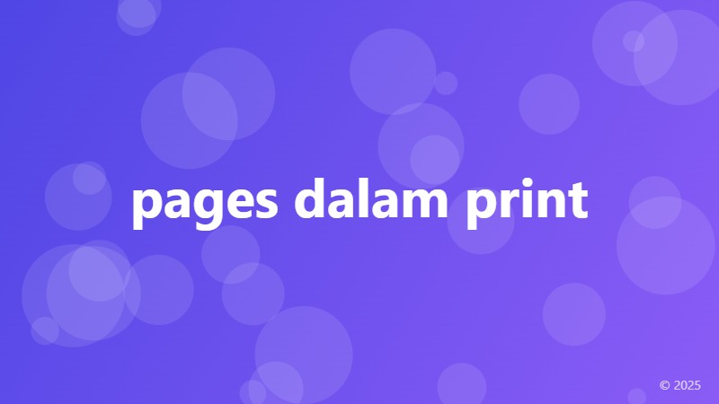 pages dalam print