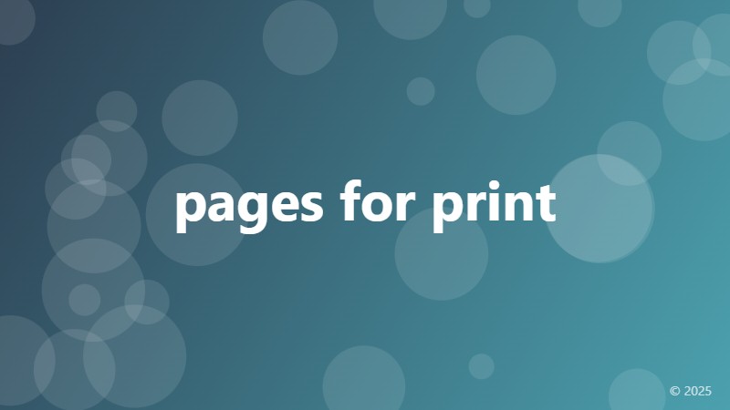 pages for print