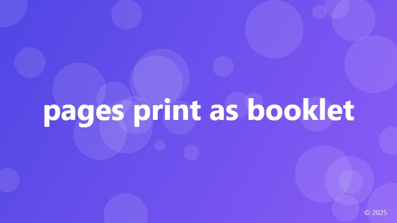 pages print as booklet
