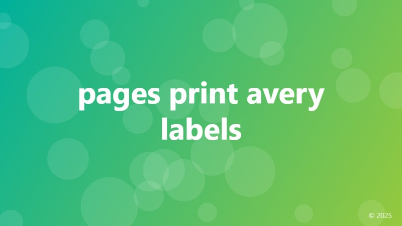 pages print avery labels