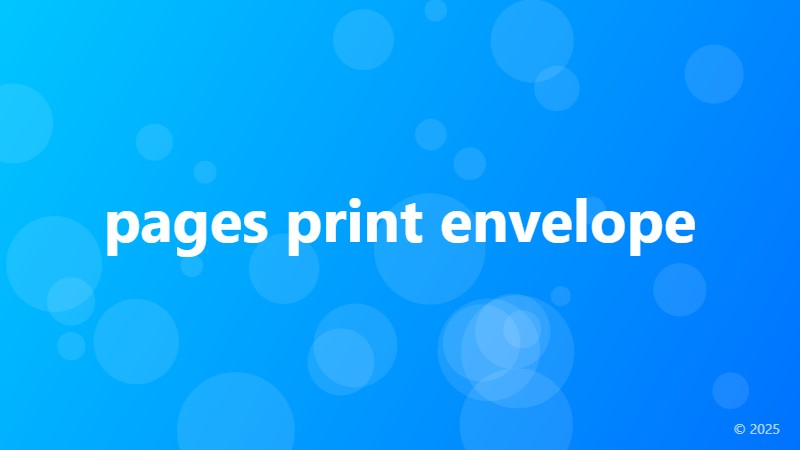 pages print envelope