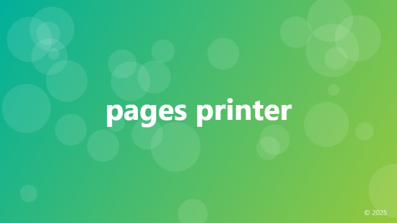 pages printer